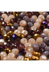 6x5mm Rondelle   Morning Coffee  Mix  50g