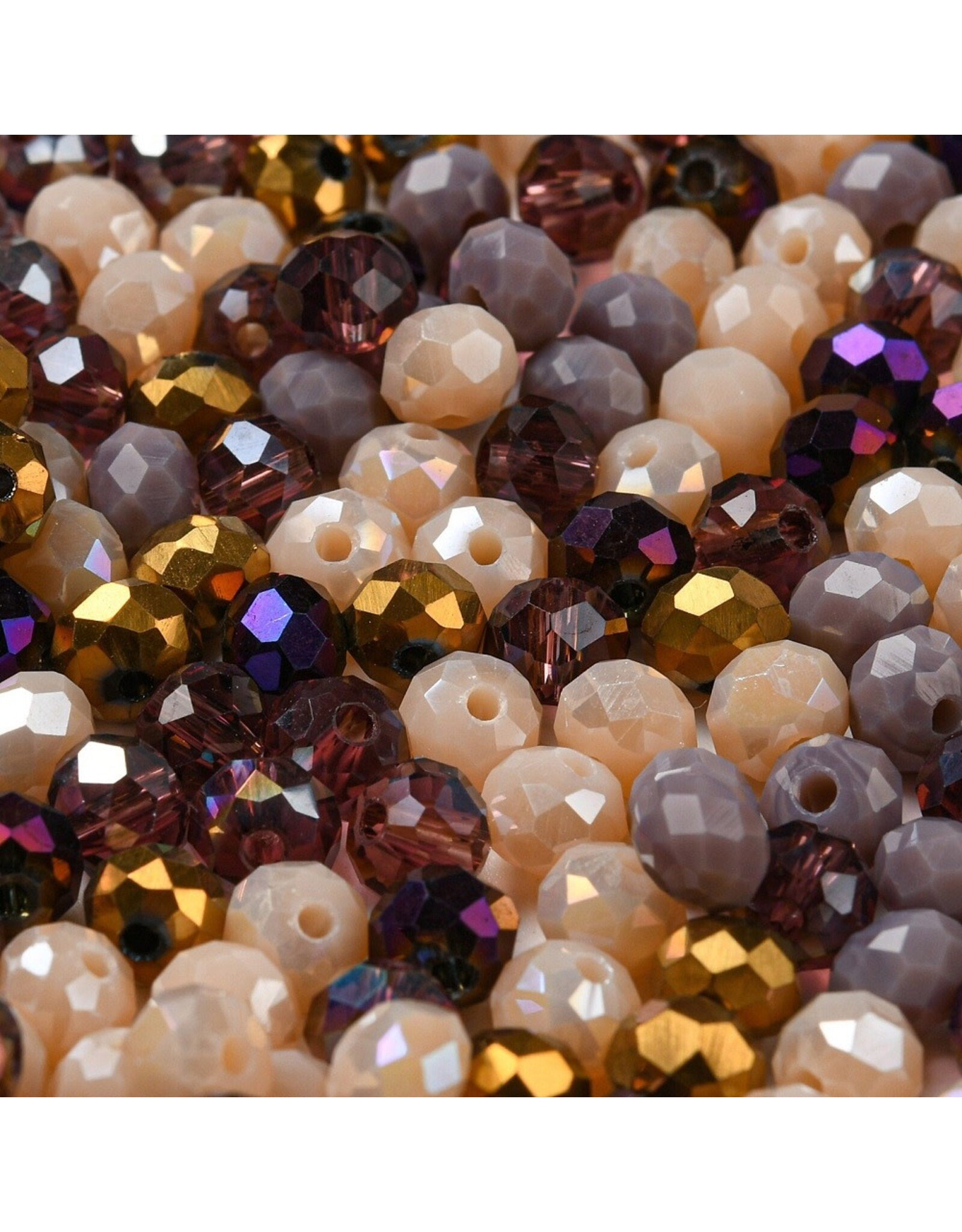 6x5mm Rondelle   Morning Coffee  Mix  50g