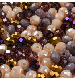 6x5mm Rondelle   Morning Coffee  Mix  50g