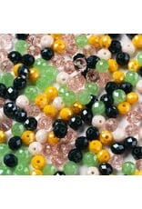 8x6mm Rondelle Yellow Blue Green Mix  50g