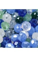 8x6mm Rondelle Blue Green Mix  50g