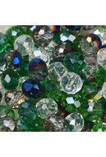 8x6mm Rondelle Dark  Green Mix  50g