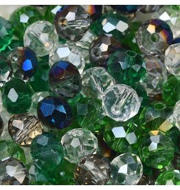 8x6mm Rondelle Dark  Green Mix  50g