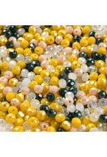 4x3mm Rondelle Green Yellow  Mix  50g
