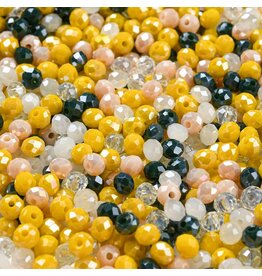 4x3mm Rondelle Green Yellow  Mix  50g