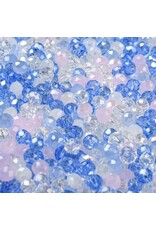 4x3mm Rondelle Blue Pink  Mix  50g