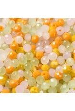 4x3mm Rondelle Green Yellow  Mix  50g