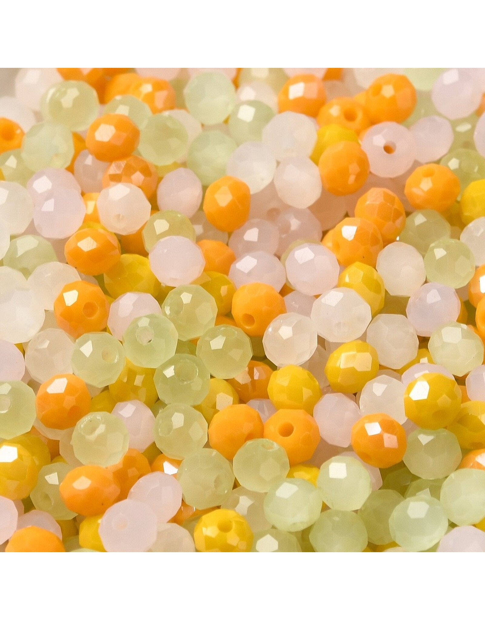 4x3mm Rondelle Green Yellow  Mix  50g