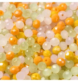 4x3mm Rondelle Green Yellow  Mix  50g