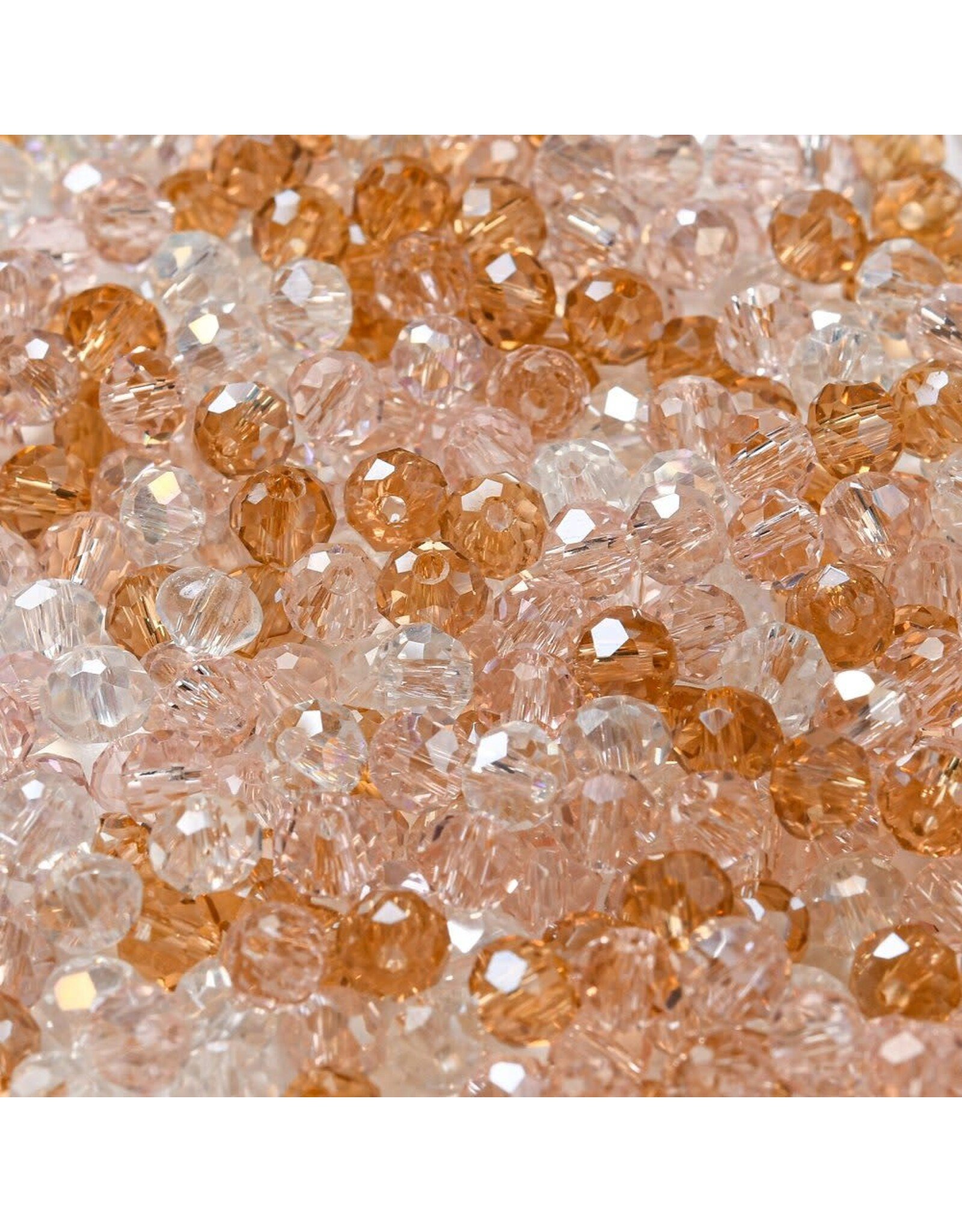 4x3mm Rondelle Pink Topaz  Mix  50g