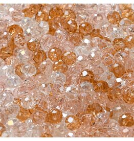 4x3mm Rondelle Pink Topaz  Mix  50g