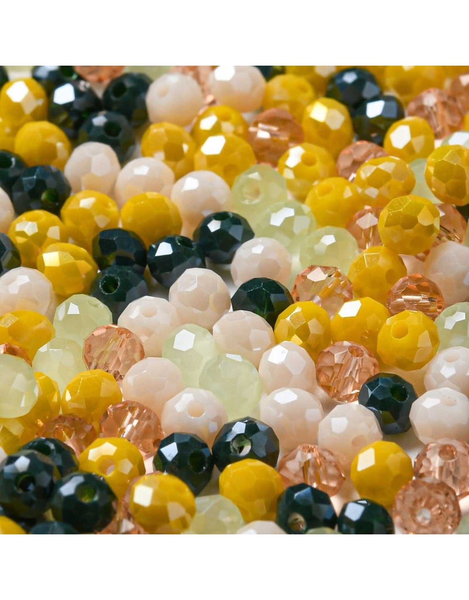 4x3mm Rondelle Yellow Blue Green   Mix  50g