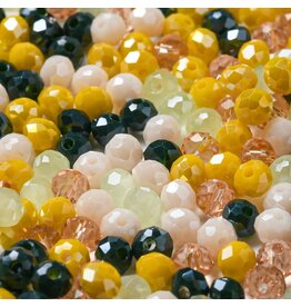 4x3mm Rondelle Yellow Blue Green   Mix  50g