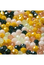 4x3mm Rondelle Yellow Blue Green   Mix  50g