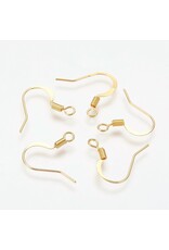 Ear Wire  Spring 15x.7mm  Gold    NF
