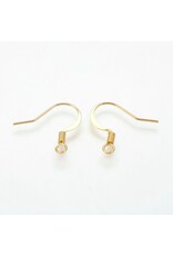 Ear Wire  Spring 15x.7mm  Gold    NF