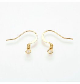 Ear Wire  Spring 15x.7mm  Gold    NF