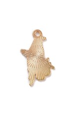 Enamel Raven With Rose and Feather  27mm  Gold  x2 NF