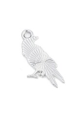 Enamel Raven   25mm  Silver  x2 NF