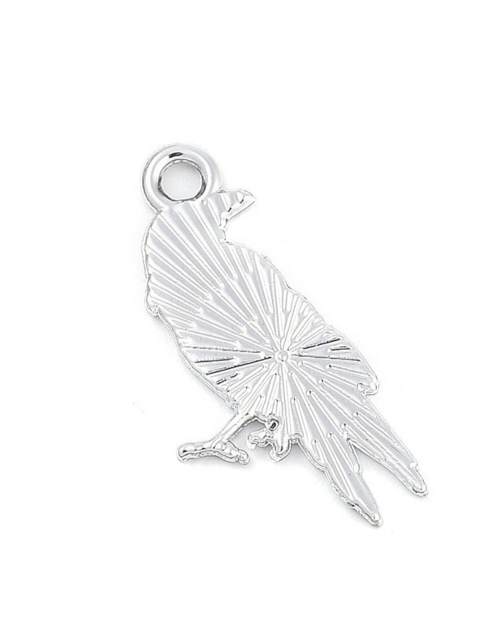 Enamel Raven   25mm  Silver  x2 NF