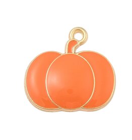 Pumpkin Charm 20mm Gold x2