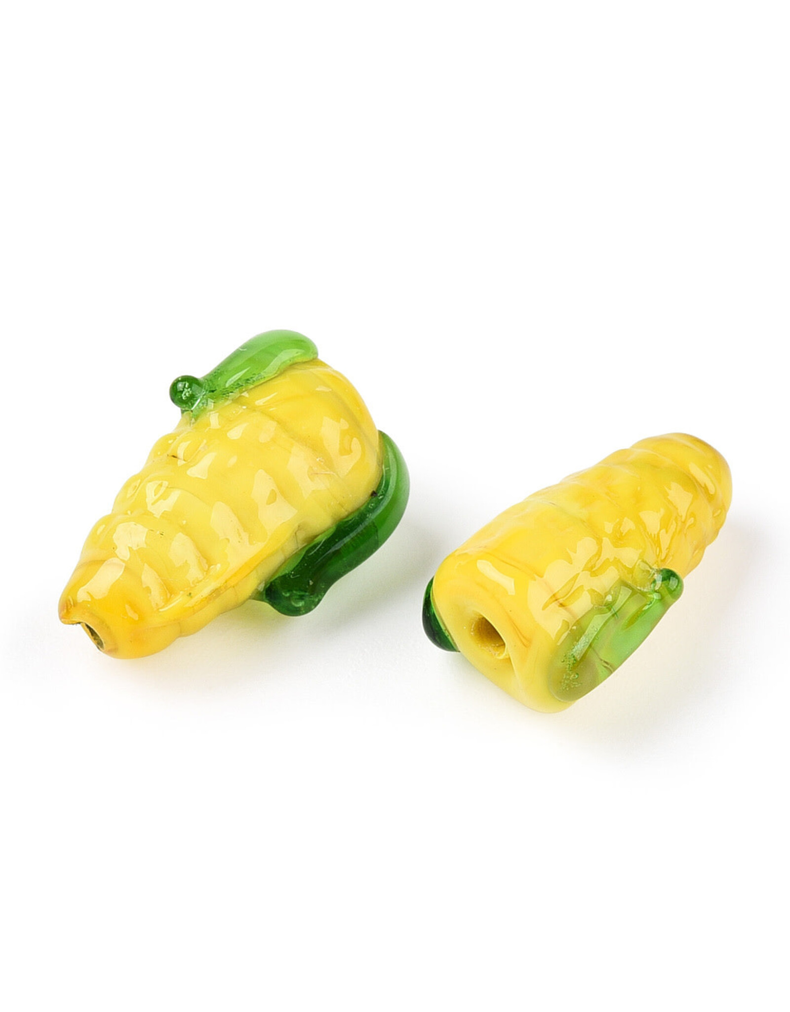 17x10mm  Lampwork Corn On The Cob  x4