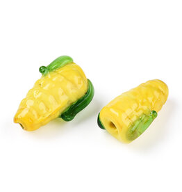 17x10mm  Lampwork Corn On The Cob  x4