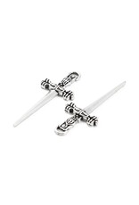 Sword Pendant 34mm Antique Silver   x6 NF