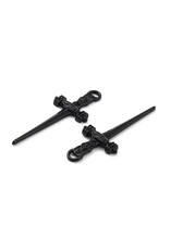 Sword Pendant 34mm  Black  x6 NF