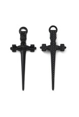Sword Pendant 34mm  Black  x6 NF