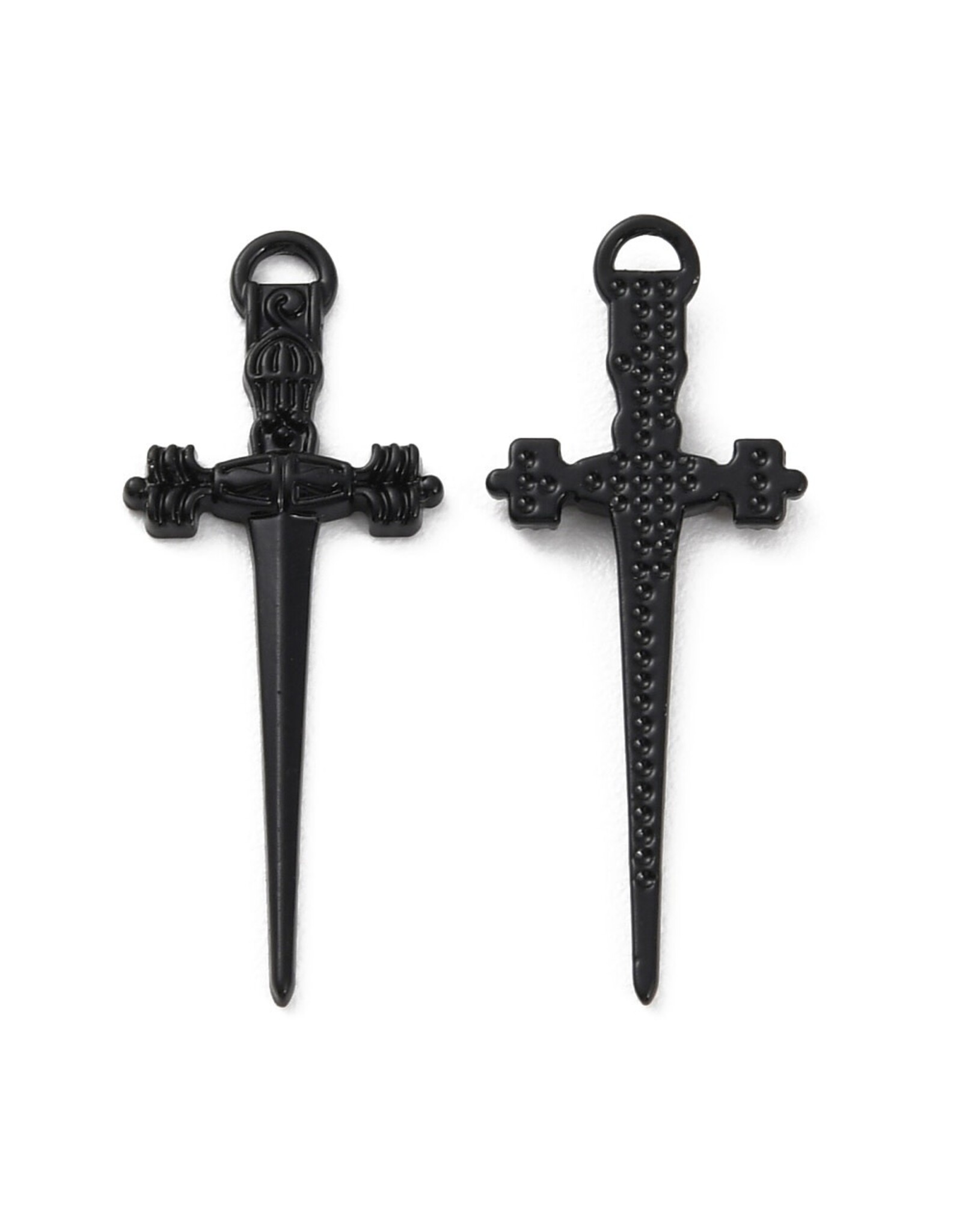 Sword Pendant 34mm  Black  x6 NF