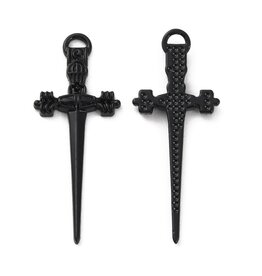 Sword Pendant 34mm  Black  x6 NF