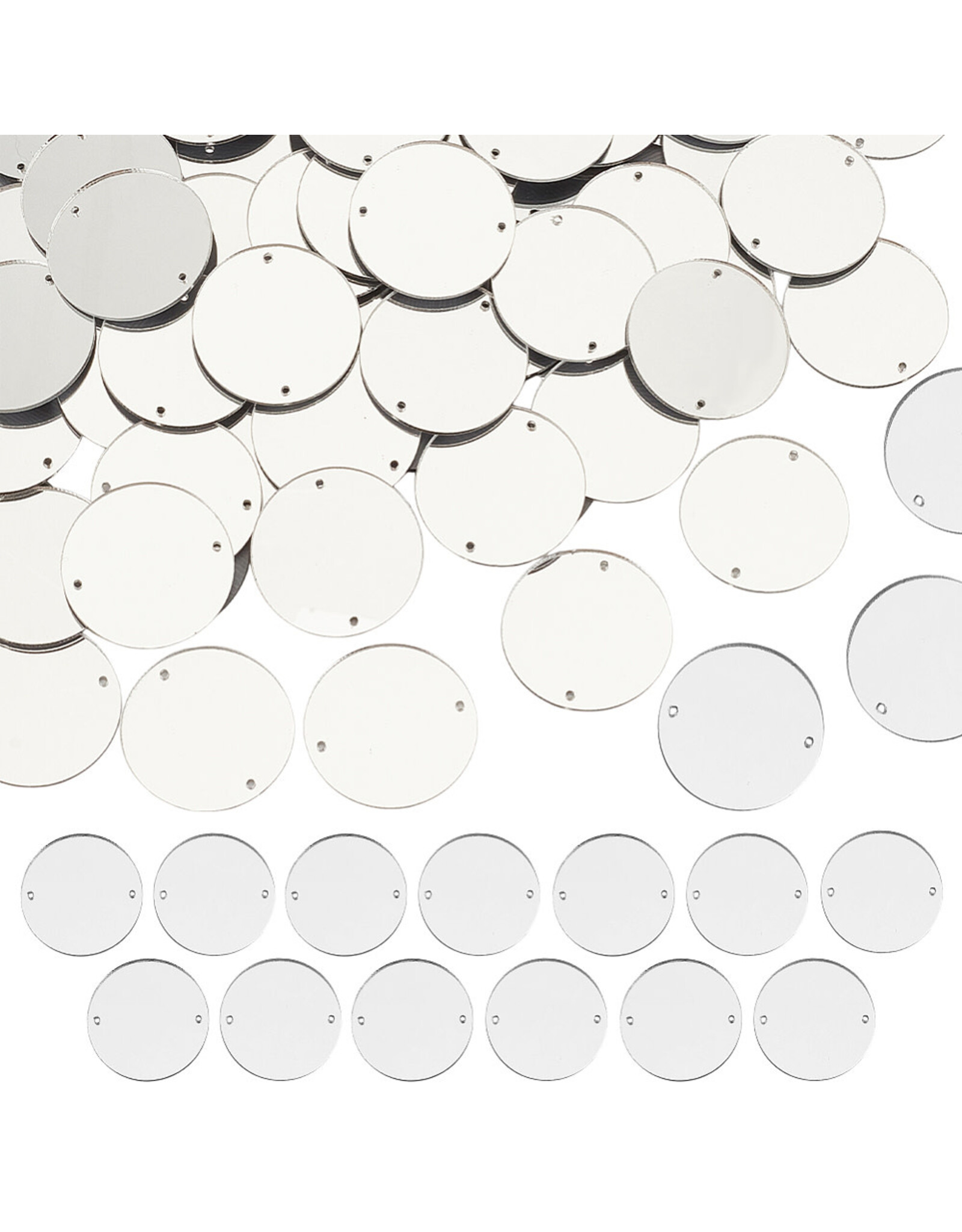 Round Acrylic Cabochon 30mm Mirror  x6