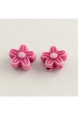 9mm Acrylic Flower,  Hole 2mm  Random Assorted Colours x100