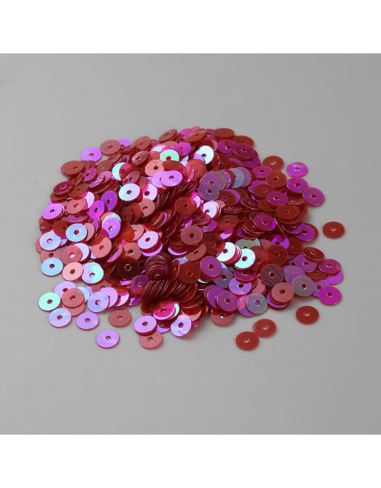 5mm Round Flat  Sequin Red AB    9.5g