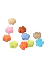 9mm Acrylic Flower,  Hole 2mm  Random Assorted Colours x100