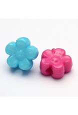 9mm Acrylic Flower,  Hole 2mm  Random Assorted Colours x100
