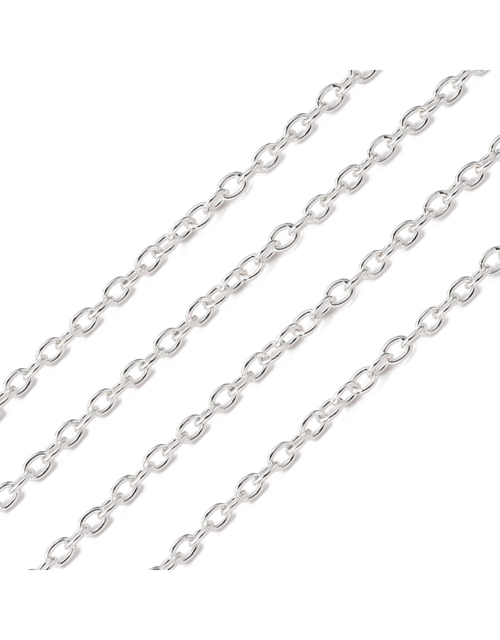 #7 Cable Chain 3x2mm  Silver  16 Feet