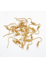 Ear Wire Ball & Spring 18x.8mm  Gold   NF