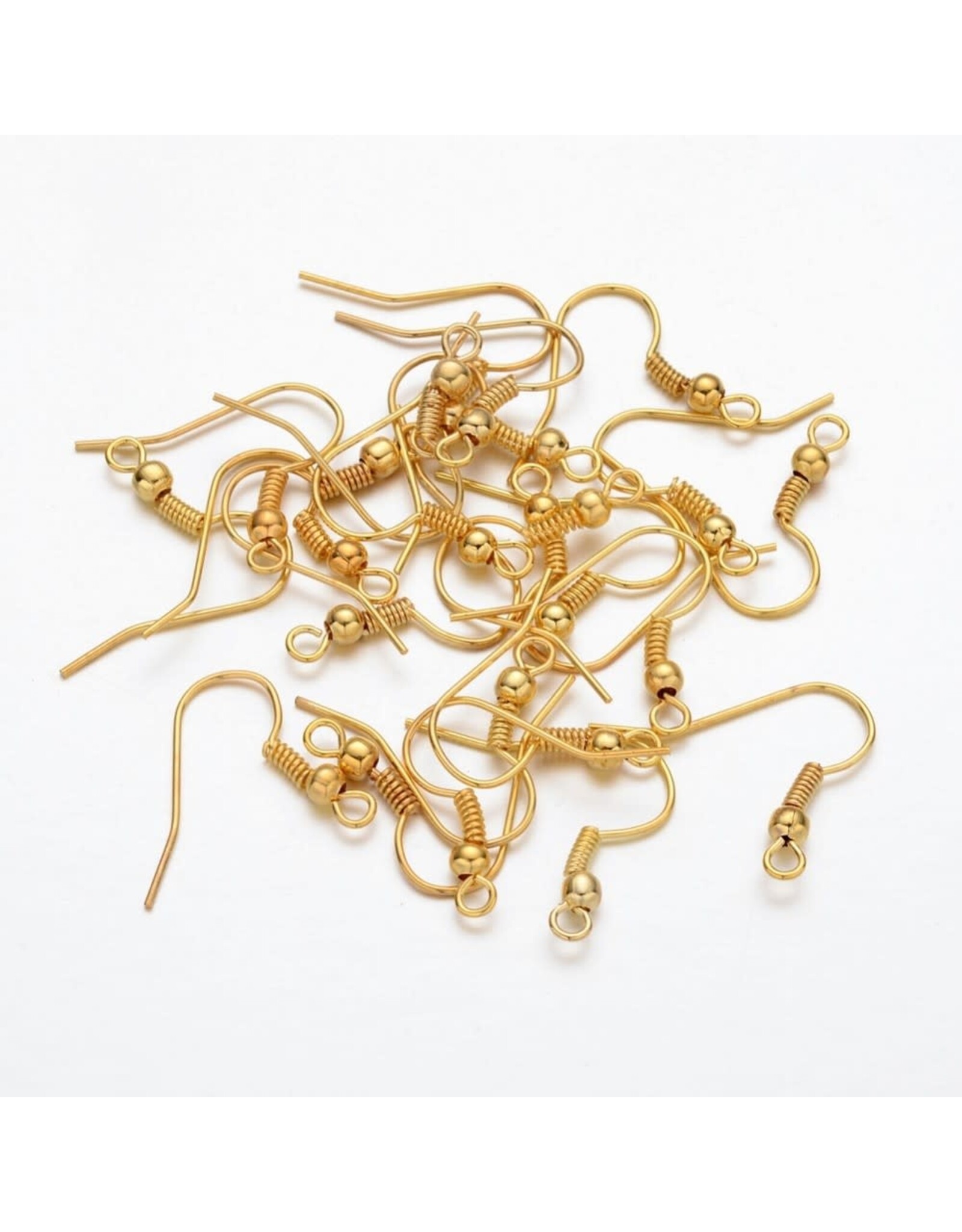 Ear Wire Ball & Spring 18x.8mm  Gold   NF