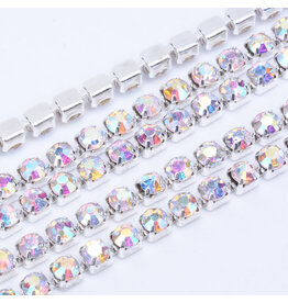Rhinestone Banding 1 row 2mm Silver/Clear AB
