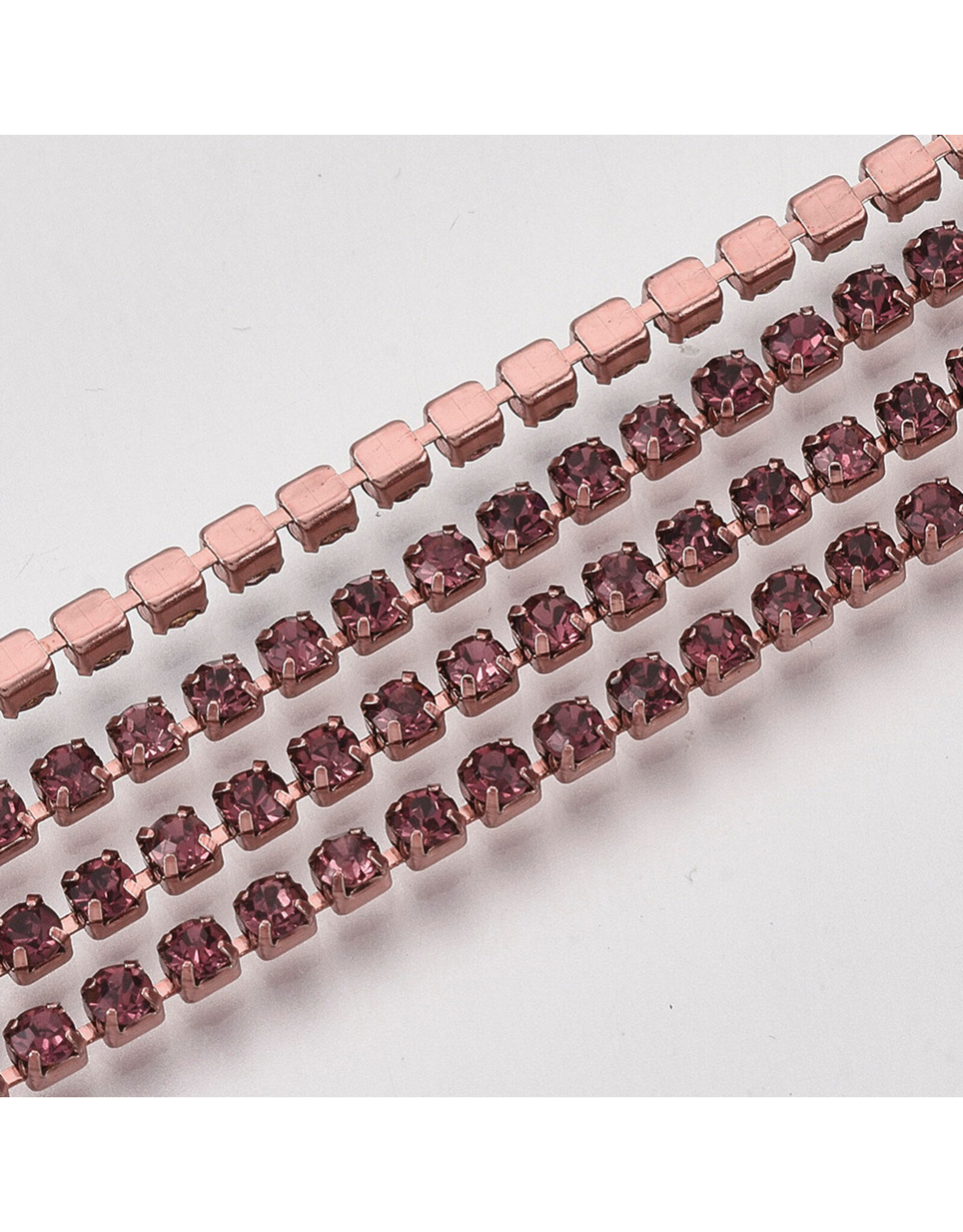 Rhinestone Banding 1 row 2mm  Light Amethyst/Purple