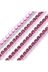 Rhinestone Banding 1 row 2mm  Rose/Pink