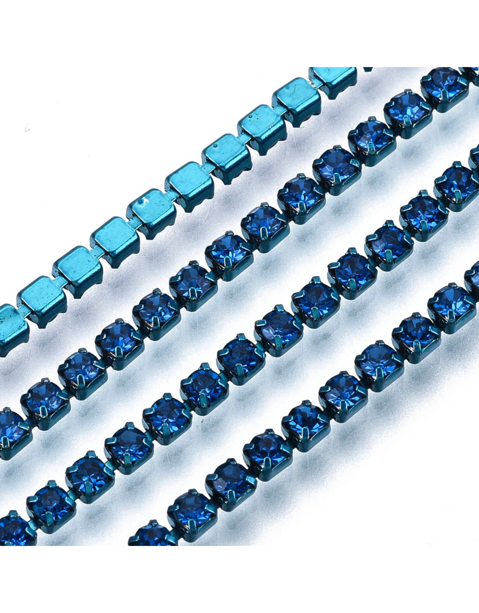 Rhinestone Banding 1 row 2mm  Light Sapphire/Blue