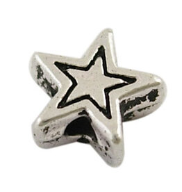 Star Bead Antique Silver 6mm   NF