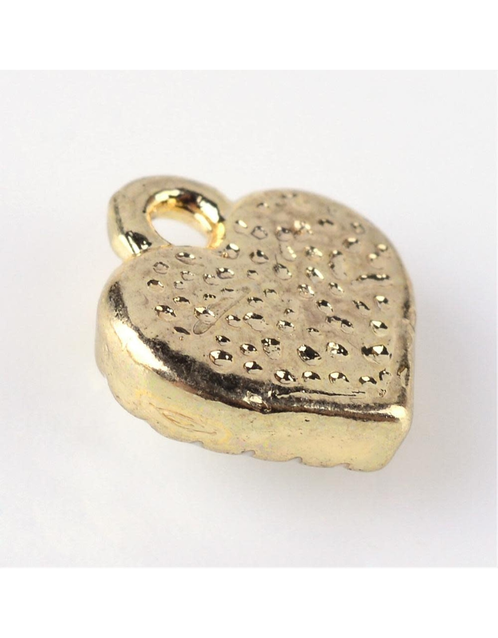 Heart Charm 8mm White Gold  x5