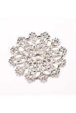 Round Filigree Link  48mm  Platinum