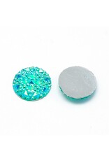 25mm Resin Round Turquoise Blue AB Spiky