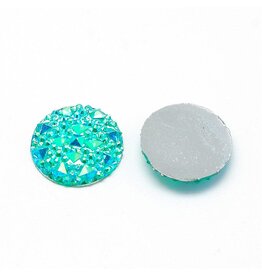 25mm Resin Round Turquoise Blue AB Spiky