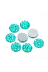 25mm Resin Round Turquoise Blue AB Spiky